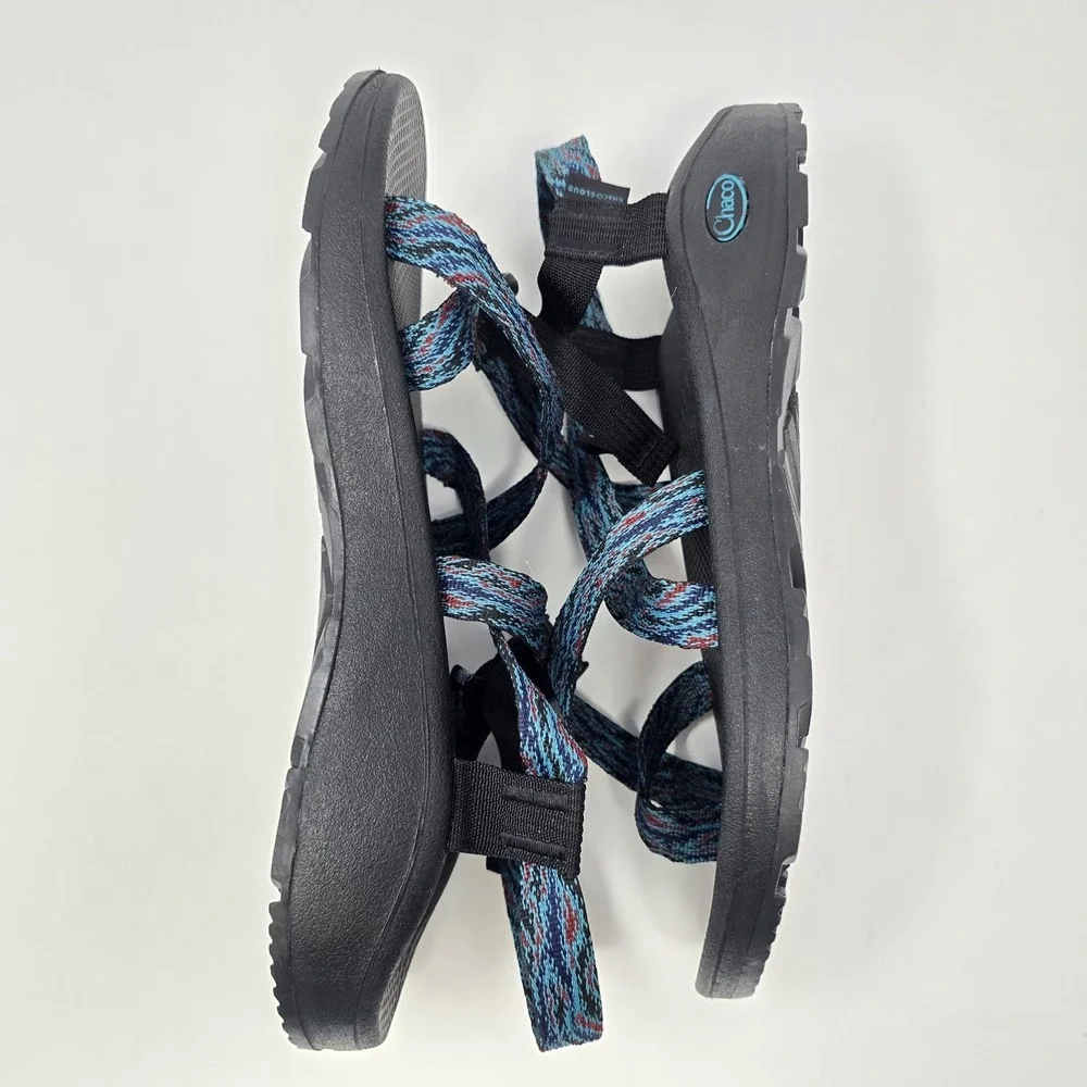 Chaco Z Cloud 2 Mens 12 Sandals Blue Multi Color Strappy Toe Loop JCH108679